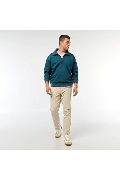 KIABI بنطال مخملي رمادي بقصة عادية