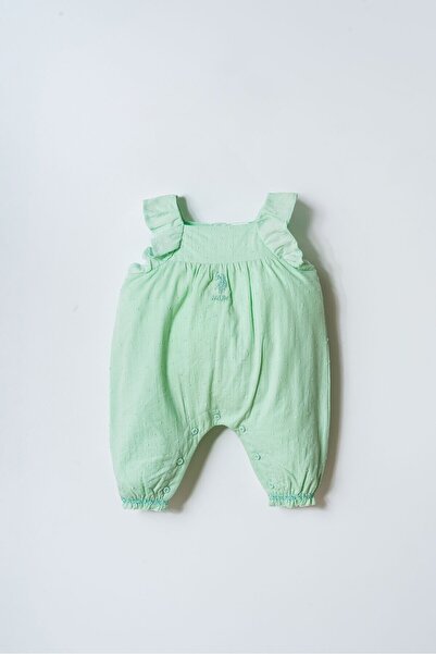 U.S. Polo Assn. Baby Girl Green Jumpsuit