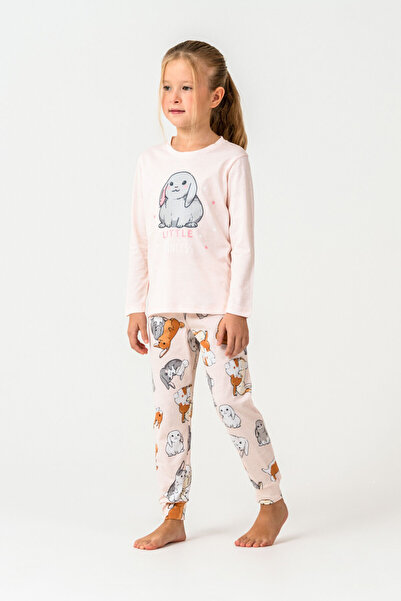 Rolypoly Розов пижамен комплект за момиче