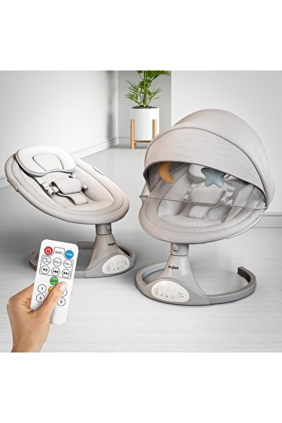 BAYBEE أرجوحة أطفال كهربائية بخمس سرعات واهتزازات مهدئة