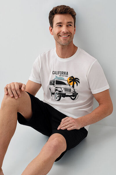 Rolypoly Мъжки бял бермудски костюм