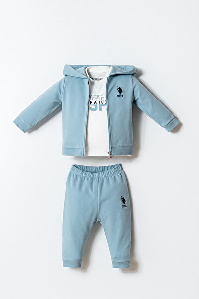 U.S. Polo Assn. Erkek Bebek Mavi 3Lü Takım
