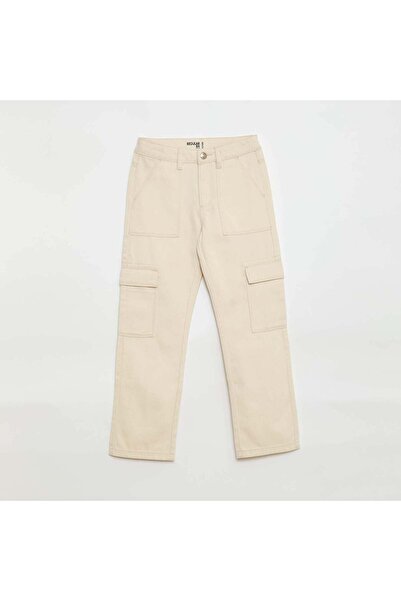 KIABI Multi-Pocket Denim Trousers WHITE
