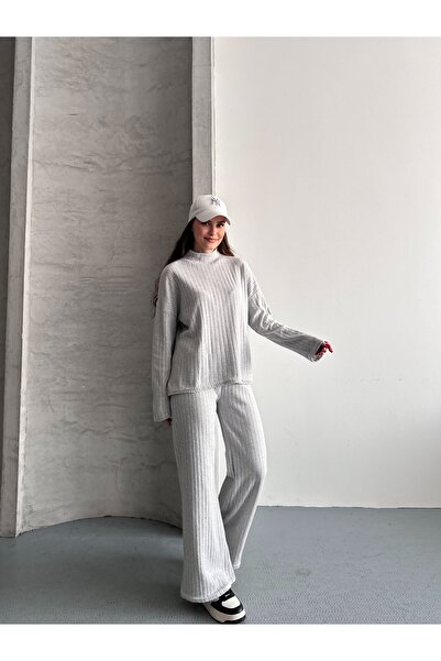 eyyebelle Women's Turtleneck Fleece-Lined Interlock Double Suit