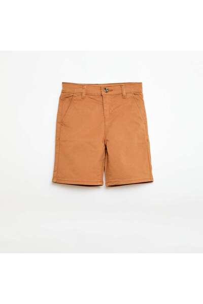 KIABI شورت برمودا من قماش التويل تشينو، بني اللون