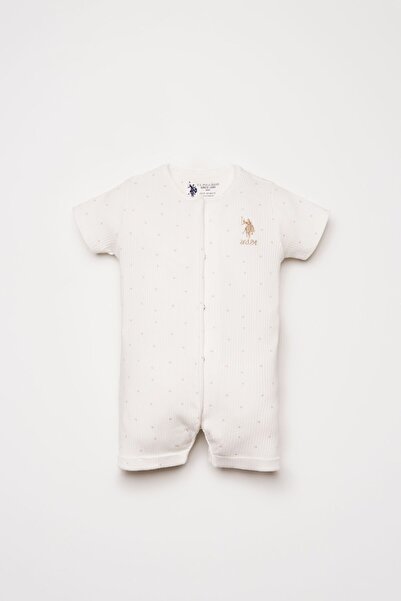 U.S. Polo Assn. Kız Bebek Beyaz Tulum