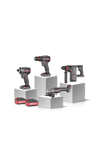 Grogh Çift Akülü 4'lü Set GRX9201S | Darbeli Matkap + Torklu Vidalama + Avuç ...