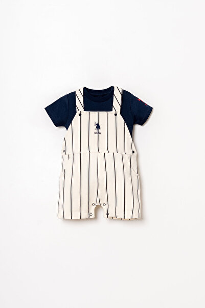 U.S. Polo Assn. طقم شورت للأطفال الذكور باللون الأزرق الداكن