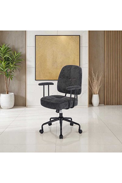 Adore Mobilya New York Çalışma Sandalyesi - Koyu Gri 65x96,5-102,5x68 cm