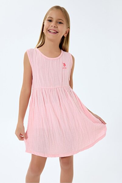 U.S. Polo Assn. Ροζ φόρεμα για κορίτσι