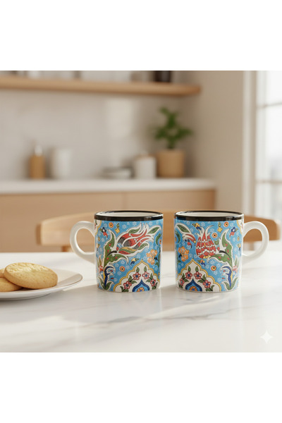 RGS HOMELİFE Set of 2 Handmade Ceramic Mugs, Ceramic Coffee, Espresso and Tea...