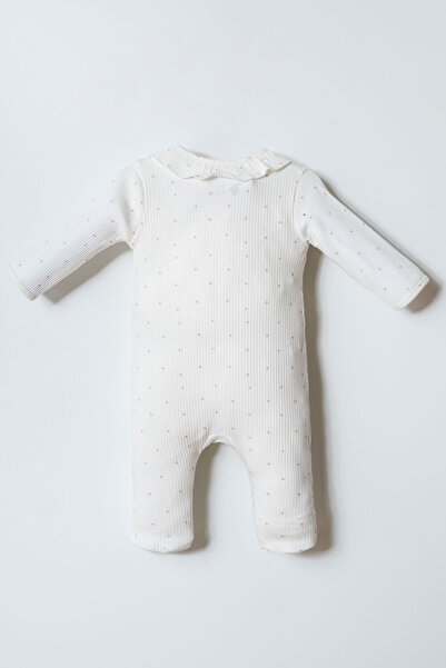 U.S. Polo Assn. Baby Girl Crew Neck Embroidered Summer Regular Fit White Jumpsuit Usb2955-C-V1