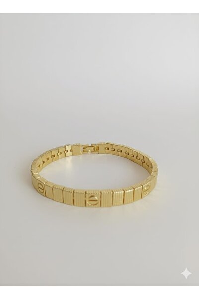 AKFECAN سوار نسائي بلون ذهبي من الفولاذ