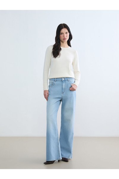 LC Waikiki بنطلون جينز نسائي من LCW ECOWideleg