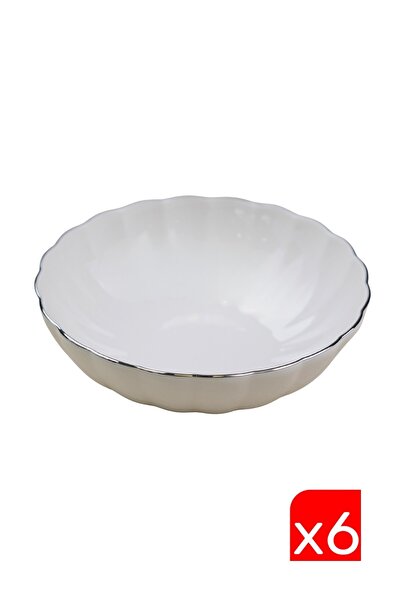 Kütahya Porselen Bone Luz Platin Fileli Çorba Kasesi 15cm 6 lı
