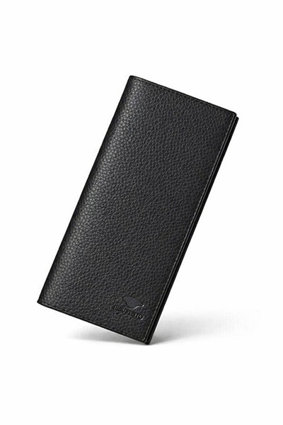 AVCA Black Men's Leather Portfolio Handbag with Card Holder and Phone Compart...