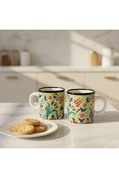 RGS HOMELİFE 2'li El Yapımı Seramik Kupa Seti, Seramik Kahve, Espresso ve Çay...