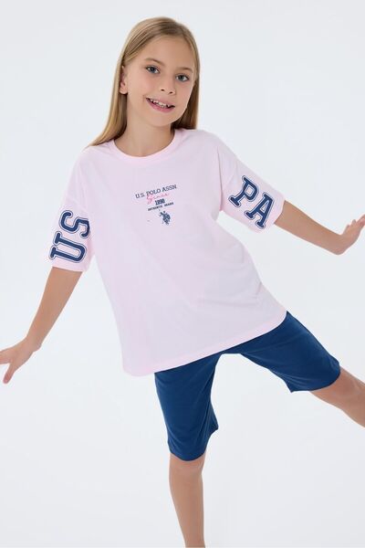 U.S. Polo Assn. Girls Pink Bermuda Set