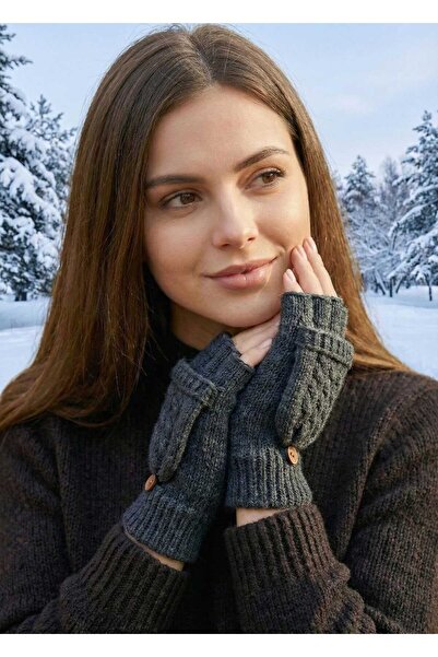 LAGRANZE Women's Winter Friendly Wool Gloves with Cover