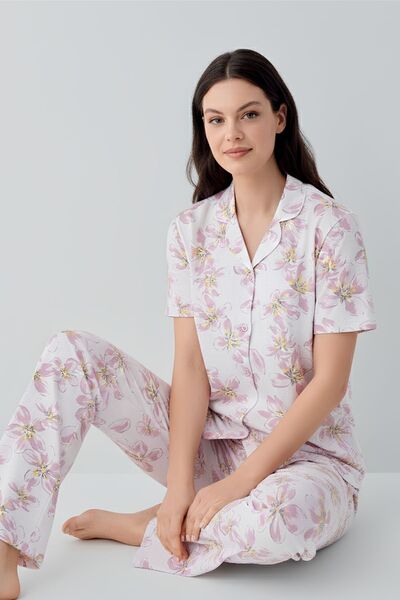 Arnetta Σετ πιτζάμες γυναικείο κρεμ πουκάμισο