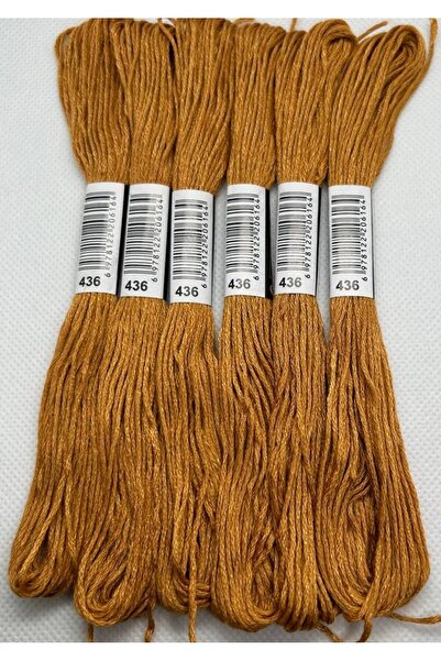 ALMİŞ 6 Adet Tek Renk Etamin Kanaviçe Bileklik Brezilya Nakış Ipi 436