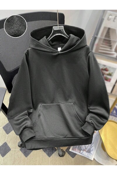 MONFİ Men's Kangaroo Pocket Hooded Sweatshirt