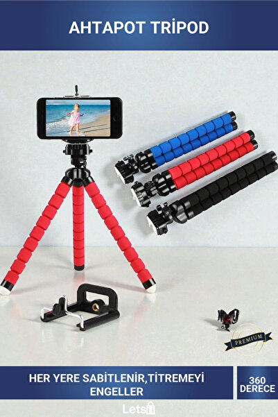 Letsii حامل هاتف ثلاثي القوائم مرن على شكل أخطبوط للتصوير الذاتي وحامل كاميرا...