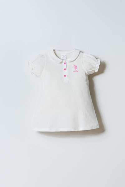U.S. Polo Assn. Kız Bebek Beyaz Elbise