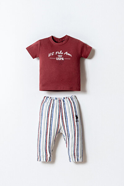 U.S. Polo Assn. Erkek Bebek Bordo Şort Takım