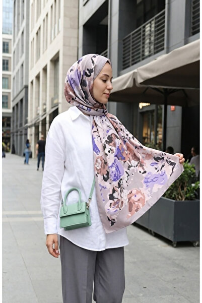 sefamerve Patterned Soft Shawl 70317-07 Lilac Powder