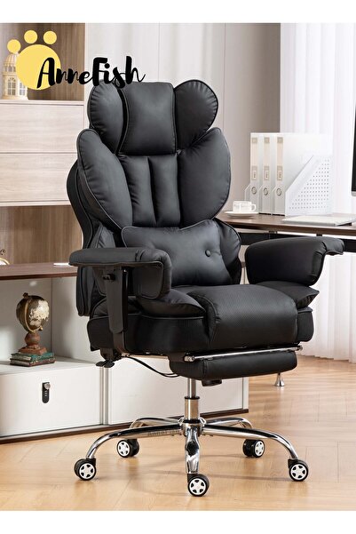 AnneFish Ergonomic Office Chair with Footrest Executive Swivel Desk Reclining...