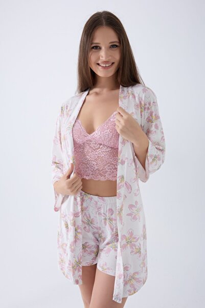 Arnetta Set de 3 halate de baie roz pentru femei