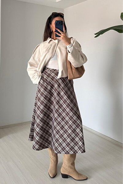 EKOSE DESENLİ MİDİ BOY ETEK