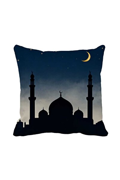 Queen Jera Ramadan Themed Decorative Throw Pillow Cover with Mosque Silhouett...