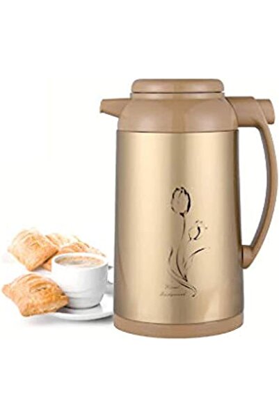 Geepas ترمس للمشروبات الساخنة والباردة، سعة 1 لتر - زجاج Innr1x12، ذهبي