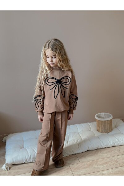 CARLA MARA Fetiță cu detaliu de fundătură maro set