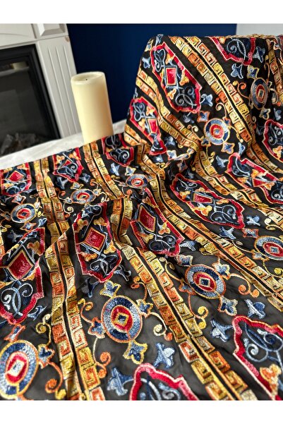 Hayalet kumaş Nakışlı etnik şifon