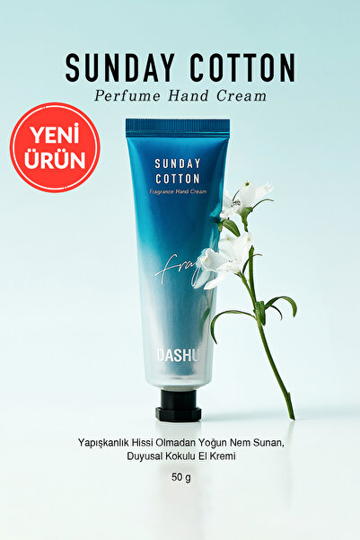 Dashu Nemlendirici, Hafif Dokulu Unisex Parfümlü El Kremi Sunday Cotton Perfu...