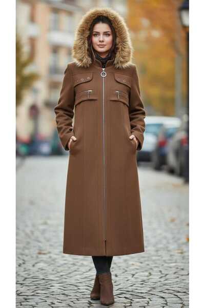 güncüoğlu Series End Mobile K Hooded Zippered Length 115cm Slim Fit Cashmere ...