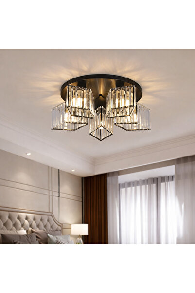 iTin Lustra Sasha, LC117/5BK, 5x E27, Metal, Negru