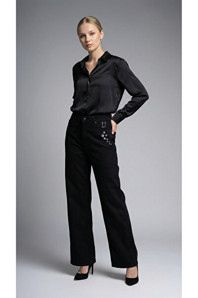 ENZİM JEANS Women's 100% Cotton Wideleg Baggy Jeans