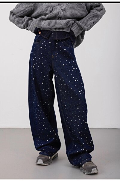 zxello Asta Taşlı Denim Pantolon