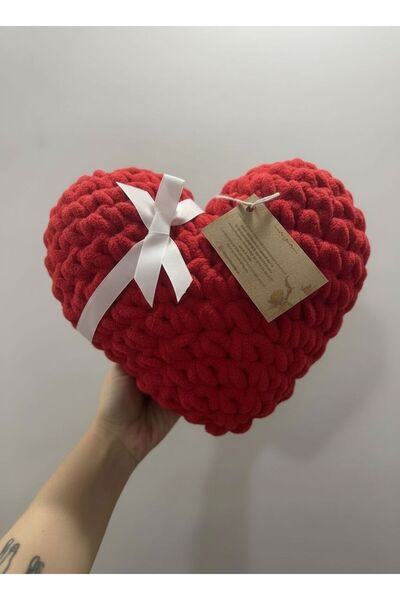 Pamuktan Tene Kalpli Dekoratif Yastık Kalp Özel Yastık /Hediyenin En Güzeli R...