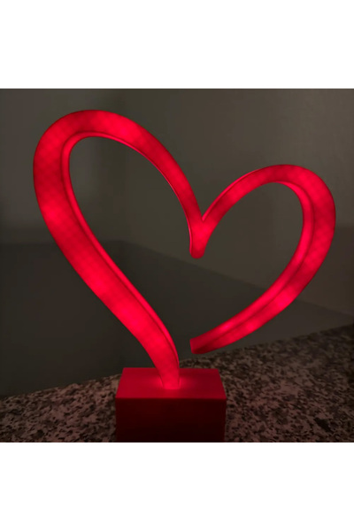 rengine Sevgiliye Özel 3D Baskı Kalp LED Masa Lambası