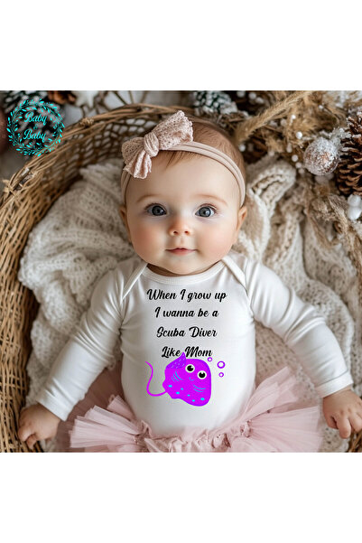 Baby&Baby When I Grow Up, I Want to Be a Diver Like My Mom. Cotton Long-Sleev...