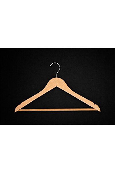 DEMOPLAST HANGER & TEXTILE ACCESSORIES NATURAL AHŞAP ASKI %100 AHŞAP 10 ADET