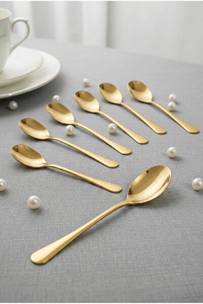 ÖZLİFE Orko 6 Piece Tea Spoon Titanium Gold
