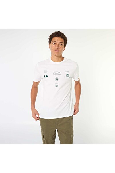 KIABI Printed Cotton Short-Sleeve T-Shirt WHITE