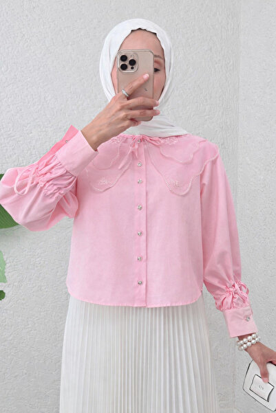 giyimbutik Dantel yaka gömlek