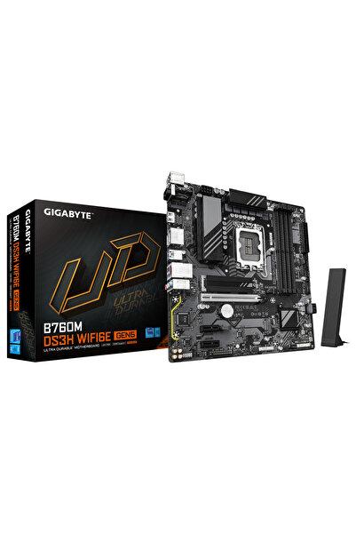 Gigabyte Intel LGA1700 MATX B760M DS3H WF6E GEN5 Anakart